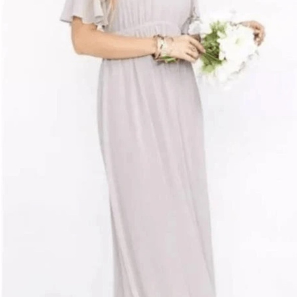 Show Me Your MuMu Dove Grey Chiffon Maxi Dress Size M NWT Weddings Bridesmaids